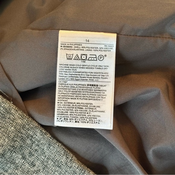 Banana Republic Women's Size 14 Gray Midi Pencil Skirt Lined Zippered Side Slit - Picture 5 of 9